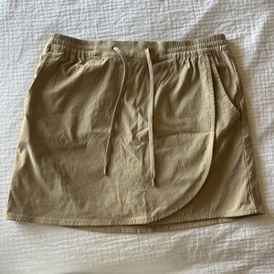 Eddie Bauer Casual Drawstring Skirt Skort in Khaki Neutral Tulip Hem M Active